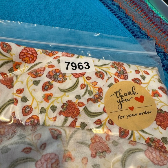 Old Navy Babydoll Dress Womens Medium Whimsical Floral White Orange NEW - Picture 13 of 14